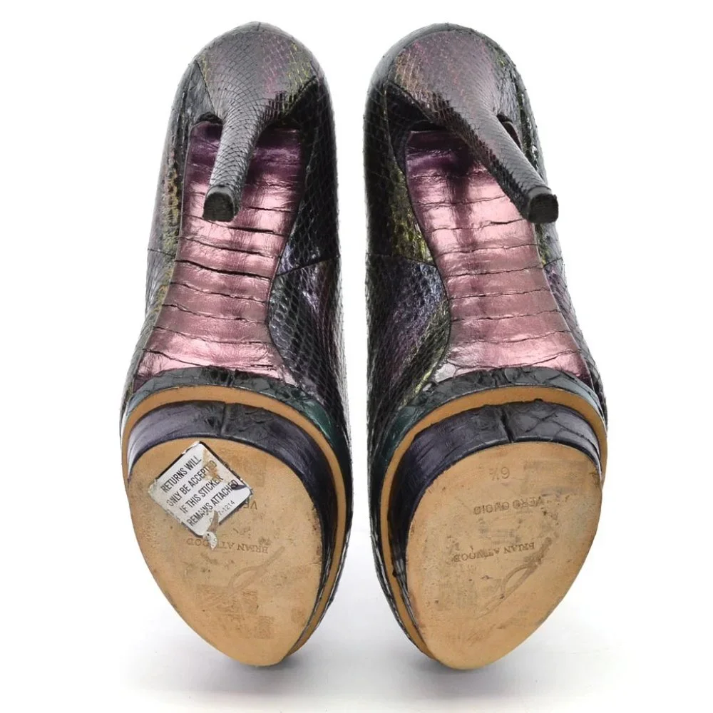 Brian Atwood Ferguson Snakeskin Platform Heels 6.5